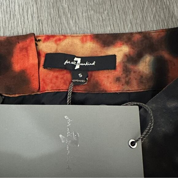 7 For All Mankind Multicolor Sunrise Print Side Pocket Mini Skirt Size S NEW - Picture 3 of 7